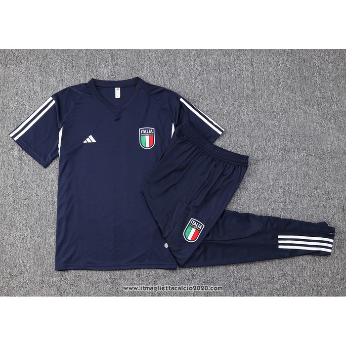 Tuta da Track Italia Manica Corta 2023 2024 Blu